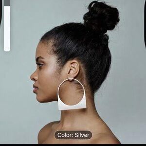 Silver Geometric Hoop Earrings